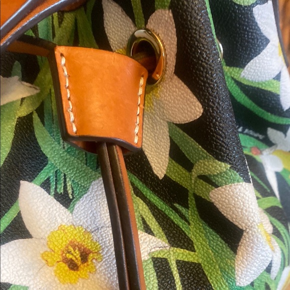 Dooney & Bourke Green and Brown Shoulder Bag with Floral Design - Picture 4 of 16